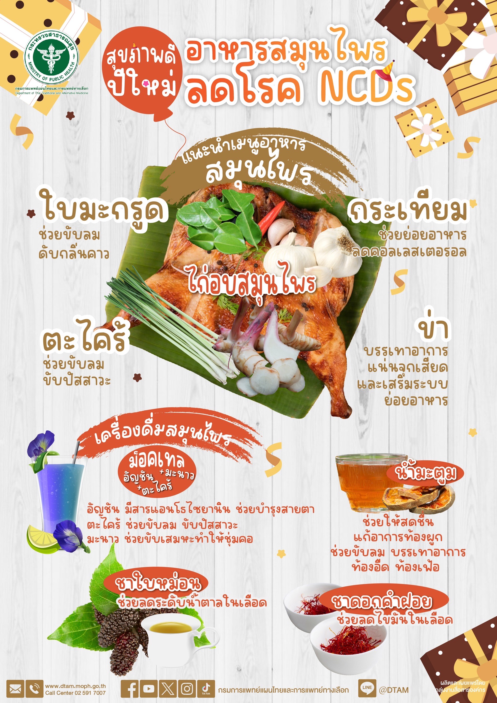สุขภาพดีปีใหม่ อาหารสมุนไพร ลดโรค NCDs