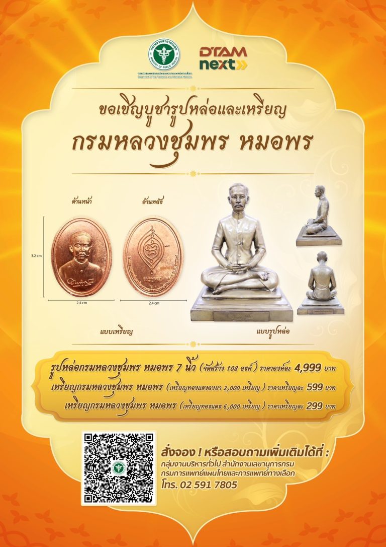 ขอเชิญบูชารูปหล่อและเหรียน กรมหลวงชุมพร หมอพร
