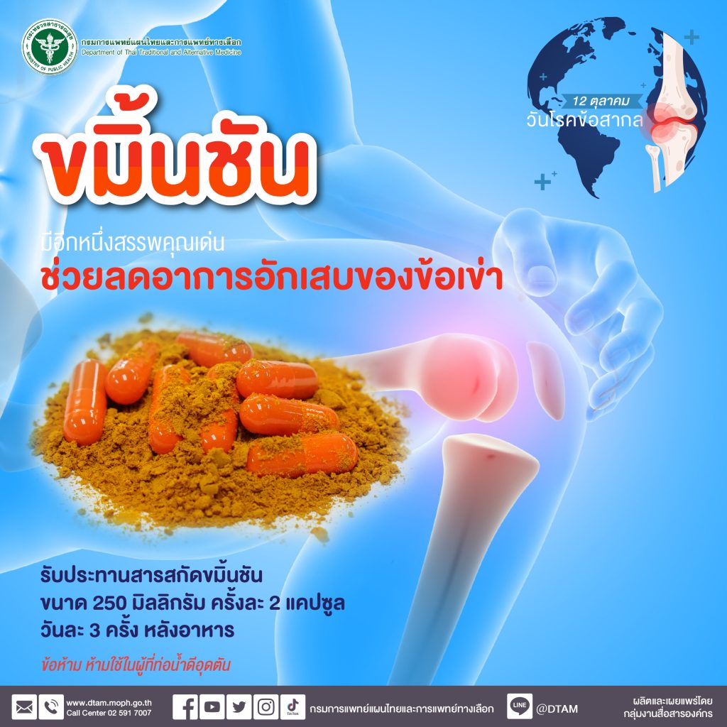 ขมิ้นชัน ลดอาการข้อเสื่อม 12 ตุลาคม วันโรคข้อสากล