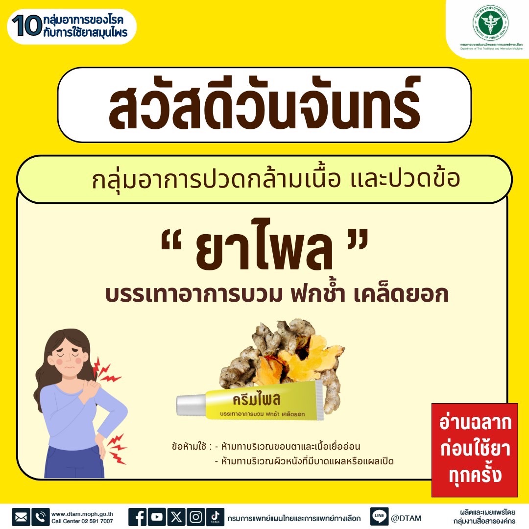 การใช้ยาสมุนไพรกับ 10 กลุ่มอาการของโรค กลุ่มอาการปวดกล้ามเนื้อ และปวดข้อ